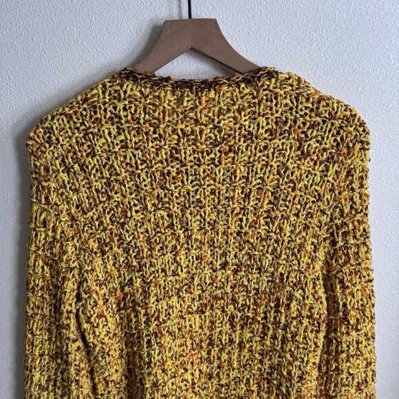 Unbranded Chunky‎ Sweater Womens Medium* Yellow Knit Cardigan Boho Hippie Artsy - Picture 11 of 16
